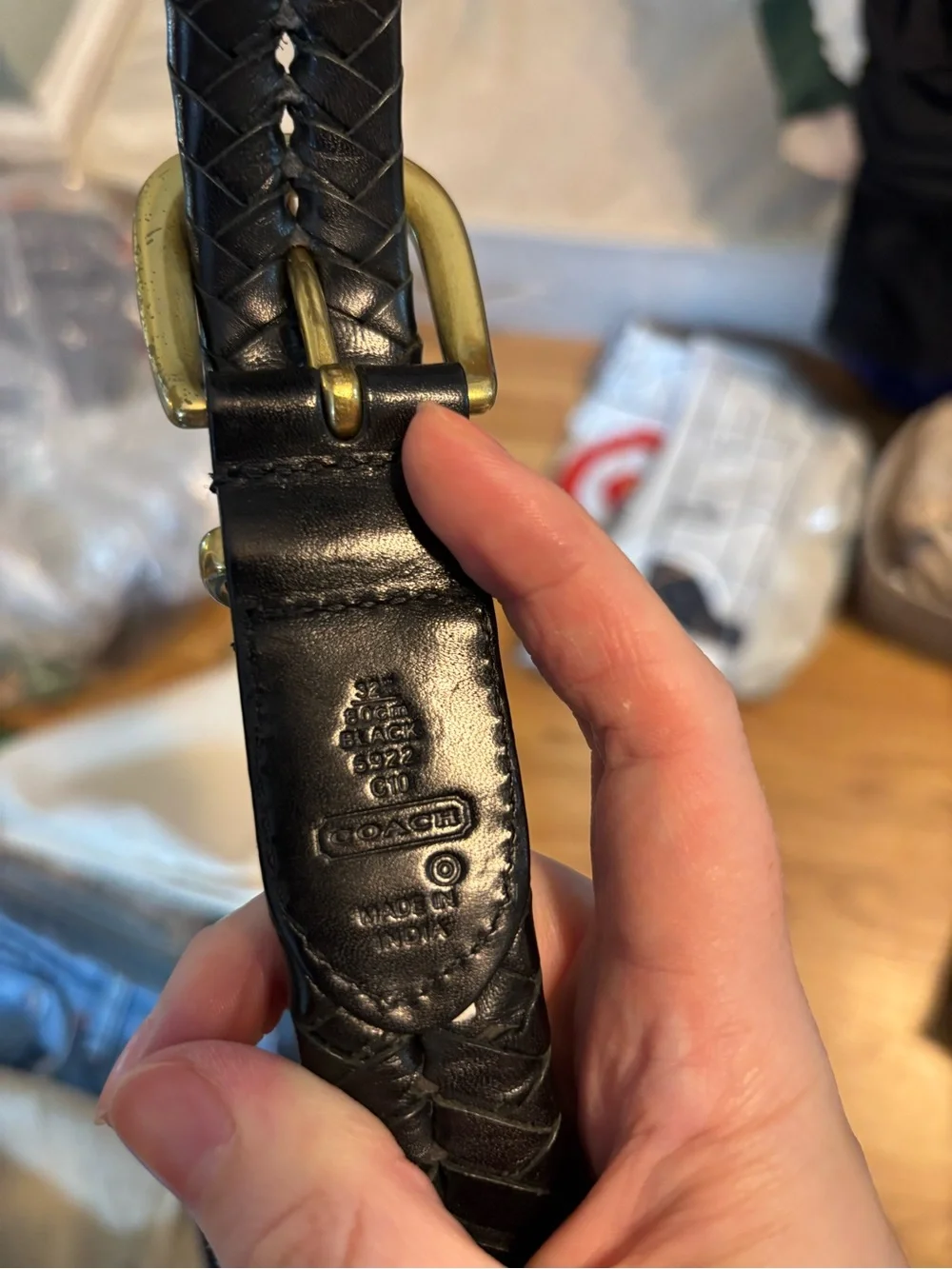 Coach Woven Leather Belt